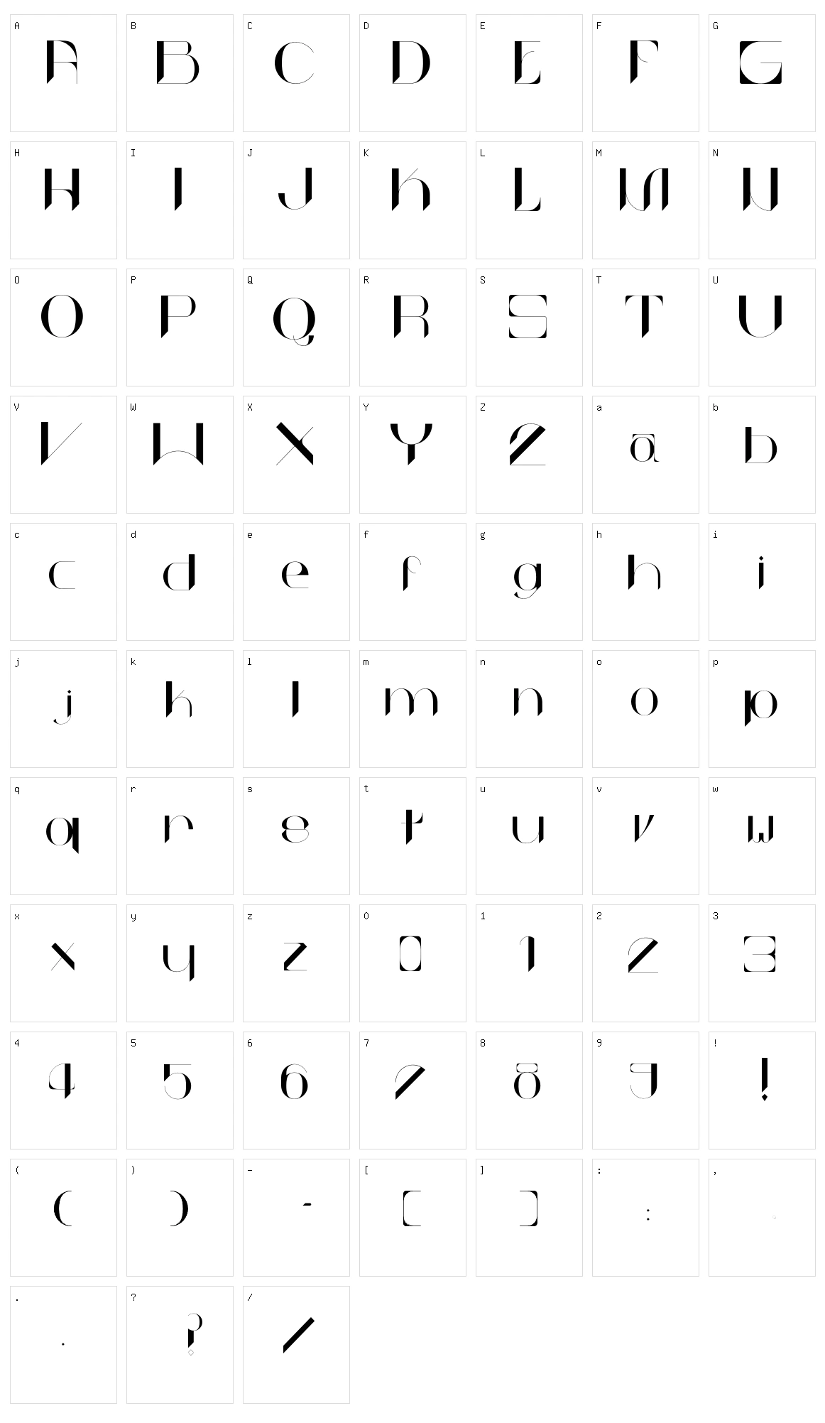 Kabond Character Set
