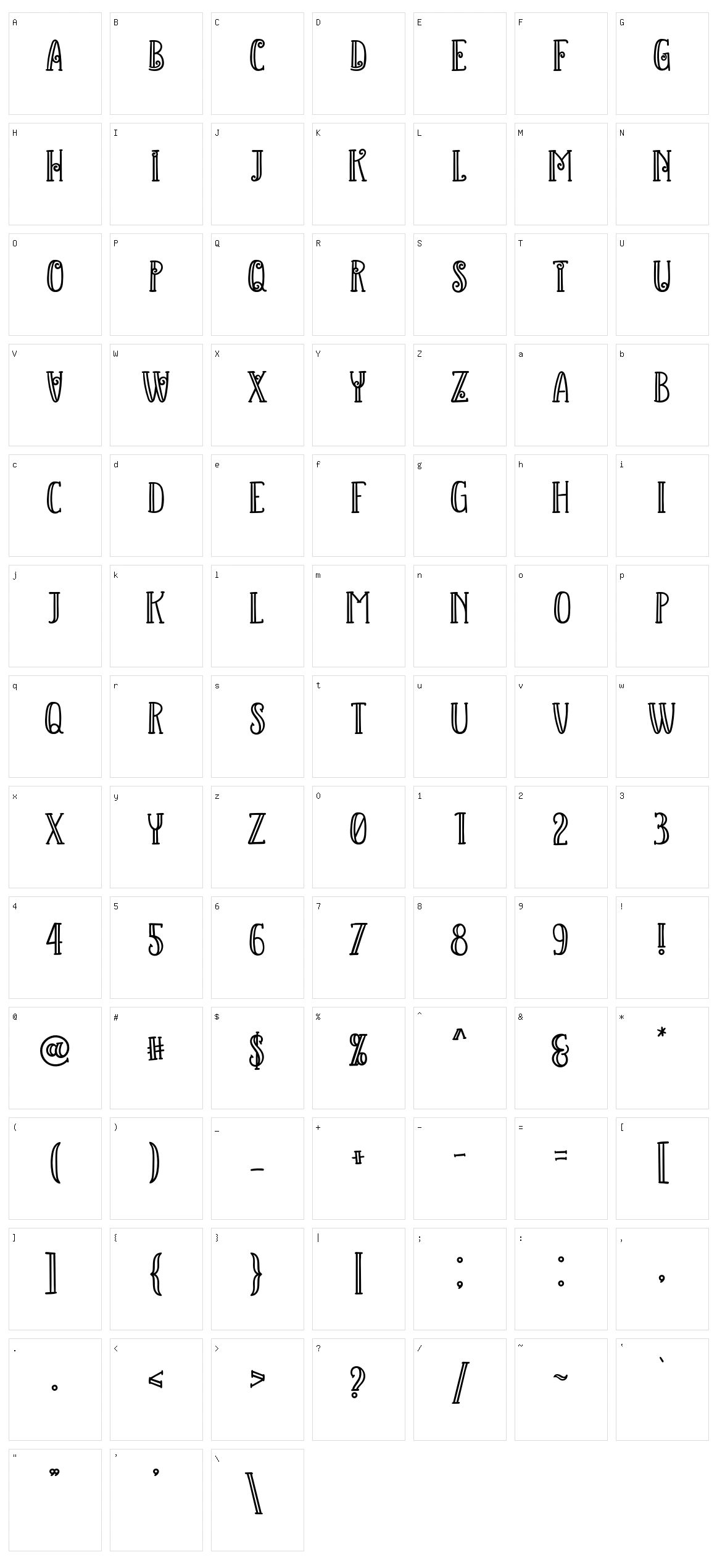 Kalina Starry Character Set