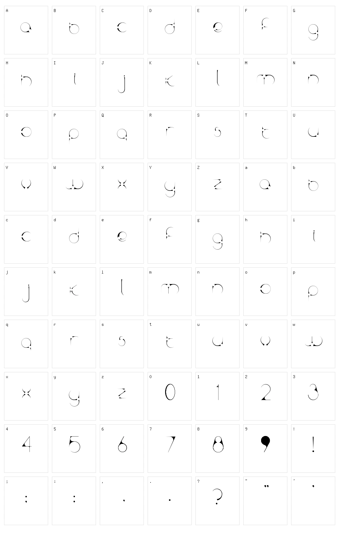 Kaptor Character Set