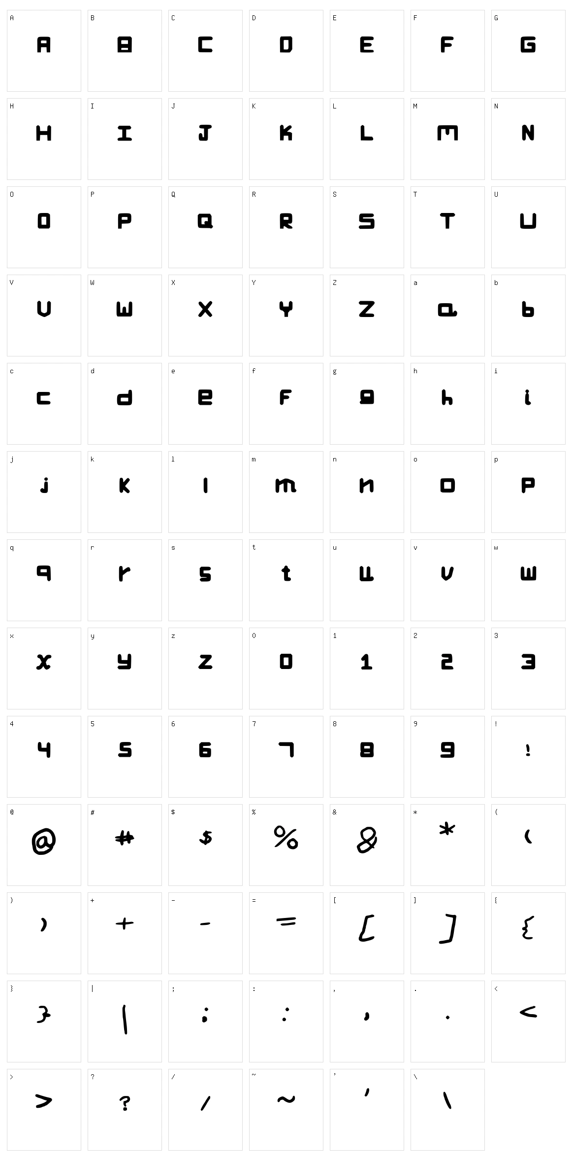 Kas Crack Font Character Set