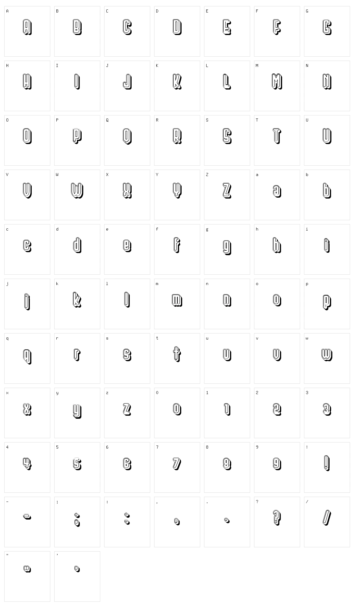 Kasetfon Character Set