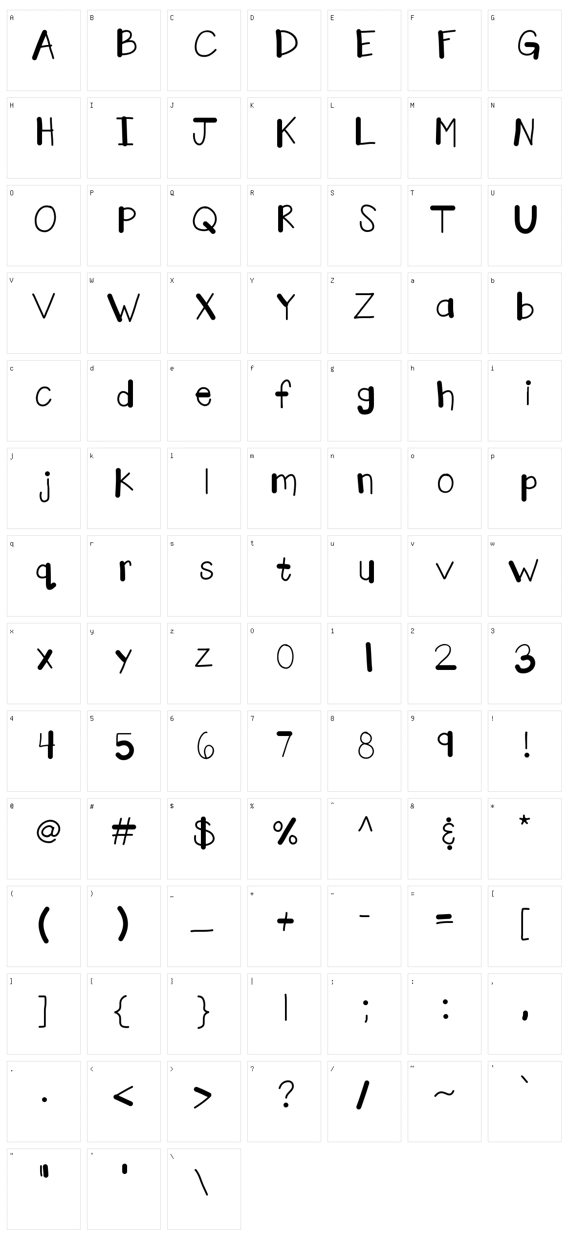 KB Marker Factory Character Set