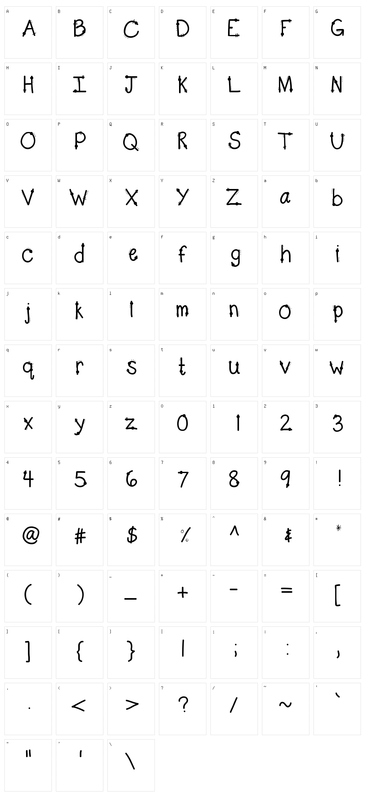 KB Peppy Character Set