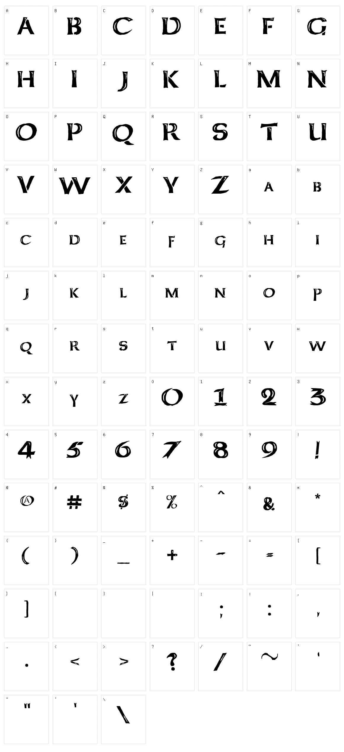 Kelt Caps Freehand Character Set