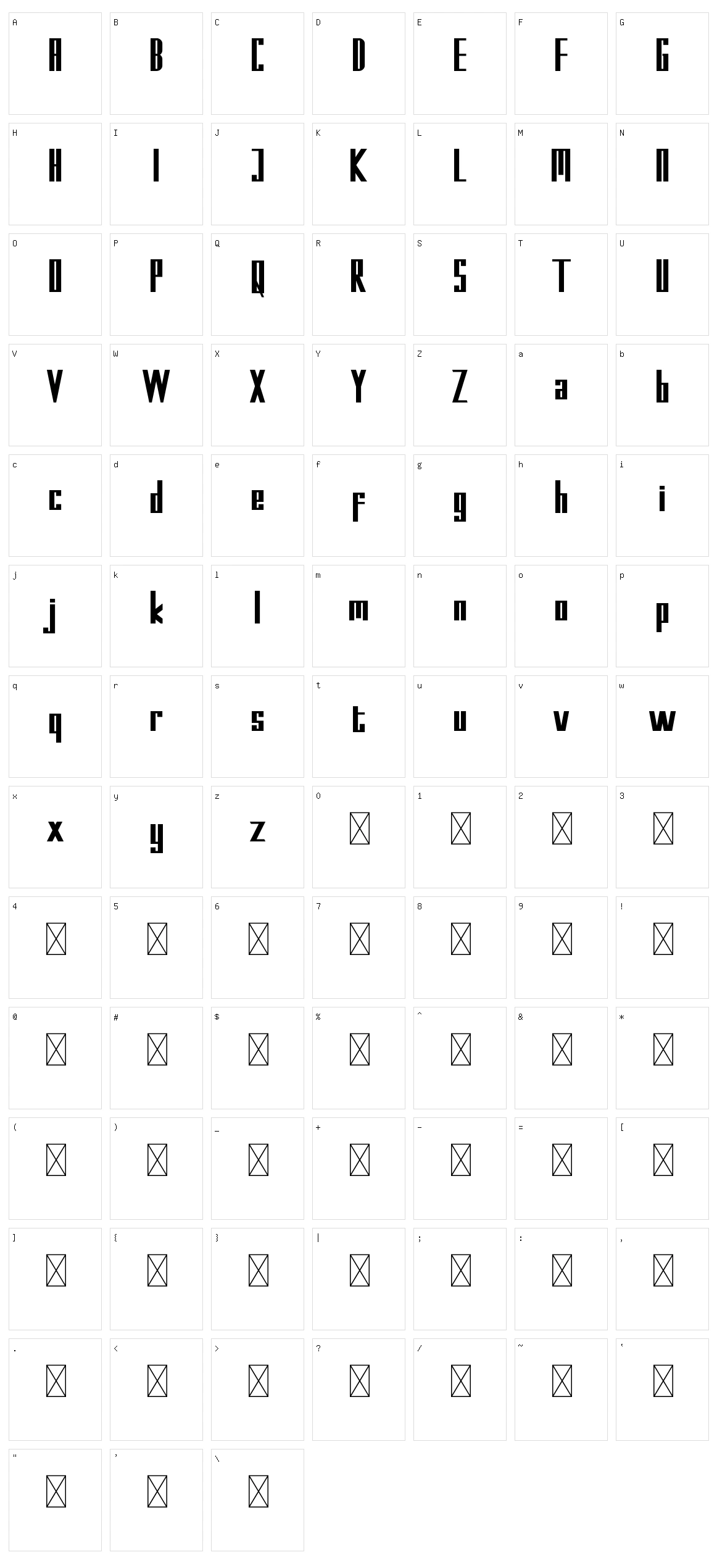 Kempton Sans Serif Character Set