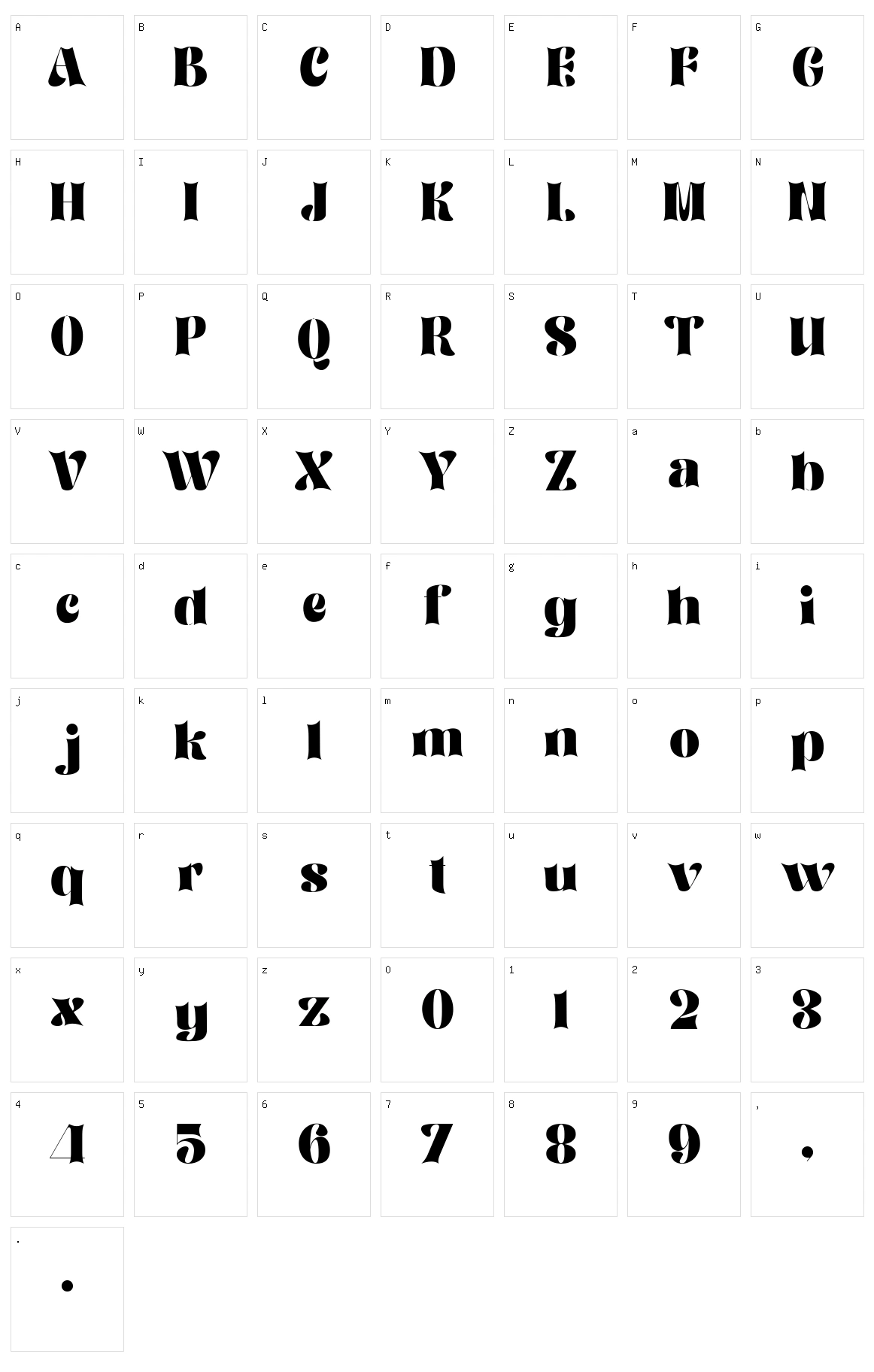 Kenlan Character Set