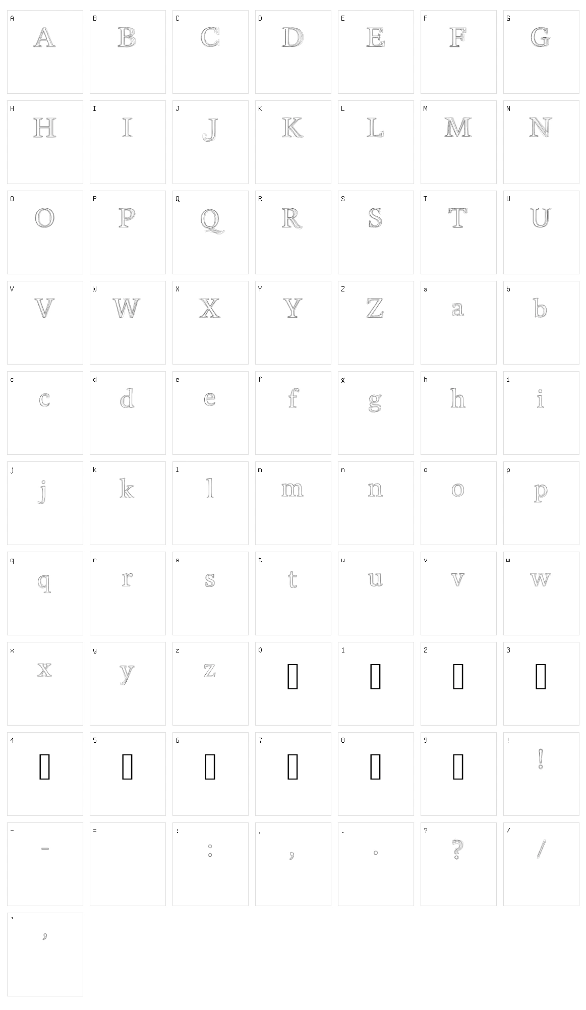 Kersse Character Set
