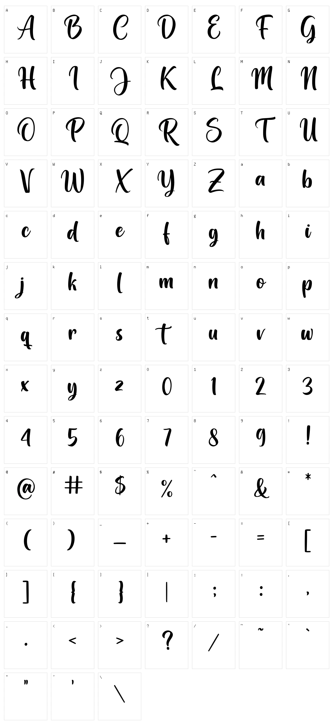 Justicia Character Set