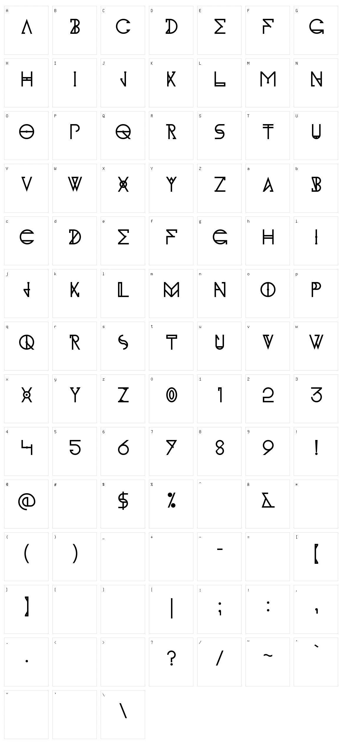 KH Idonx Character Set