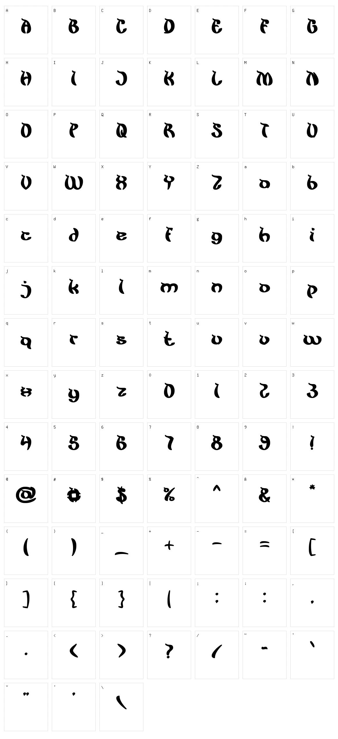 King Cobra Character Set