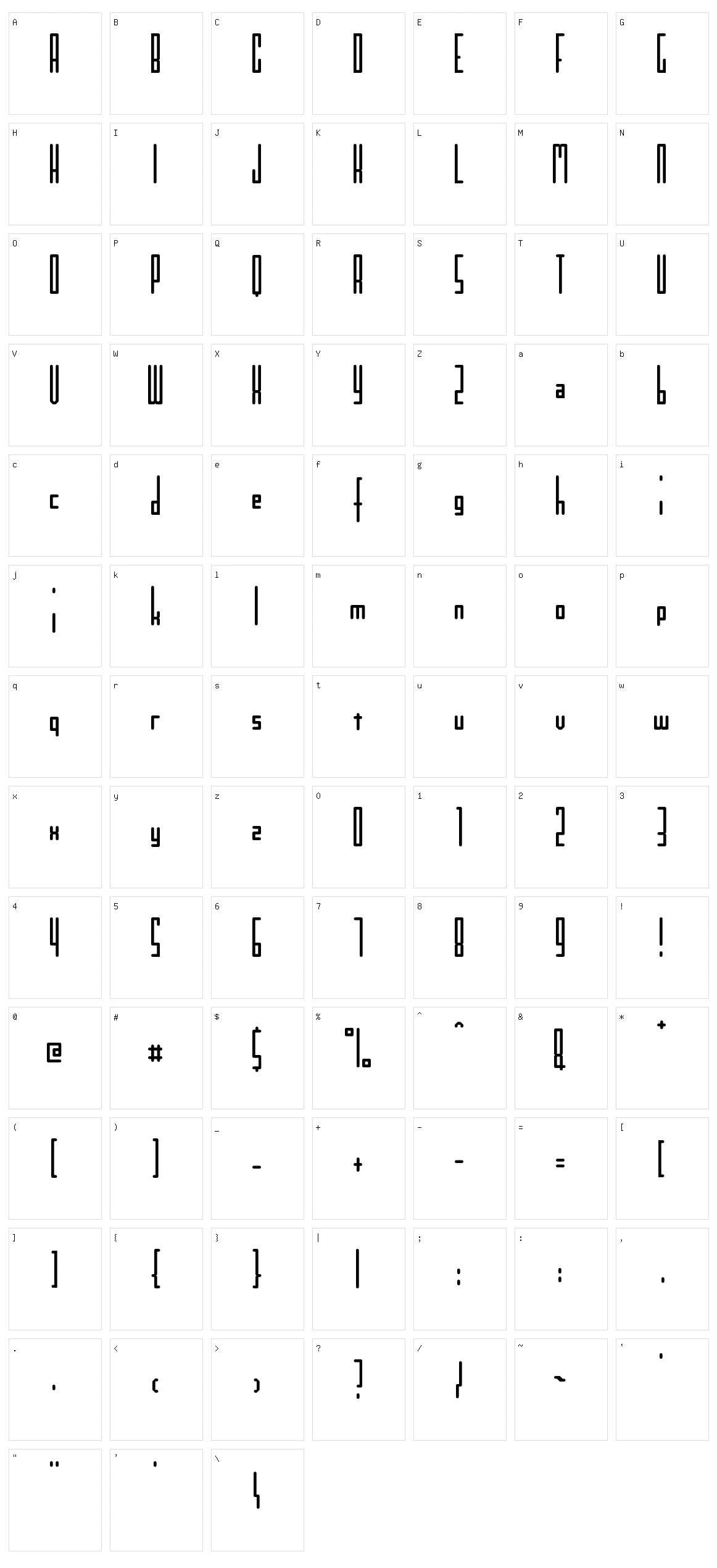 Kinkinch Character Set