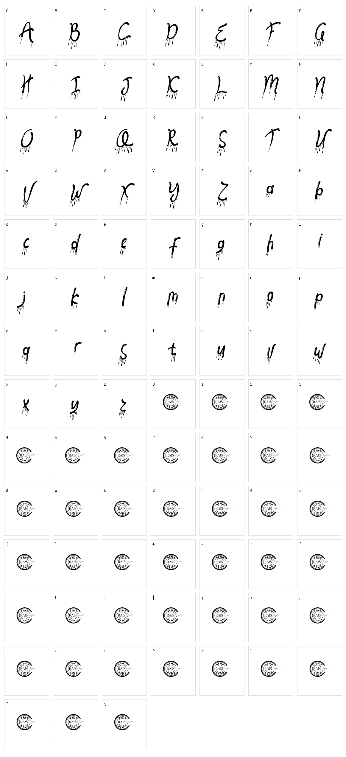 Melting Words Character Set