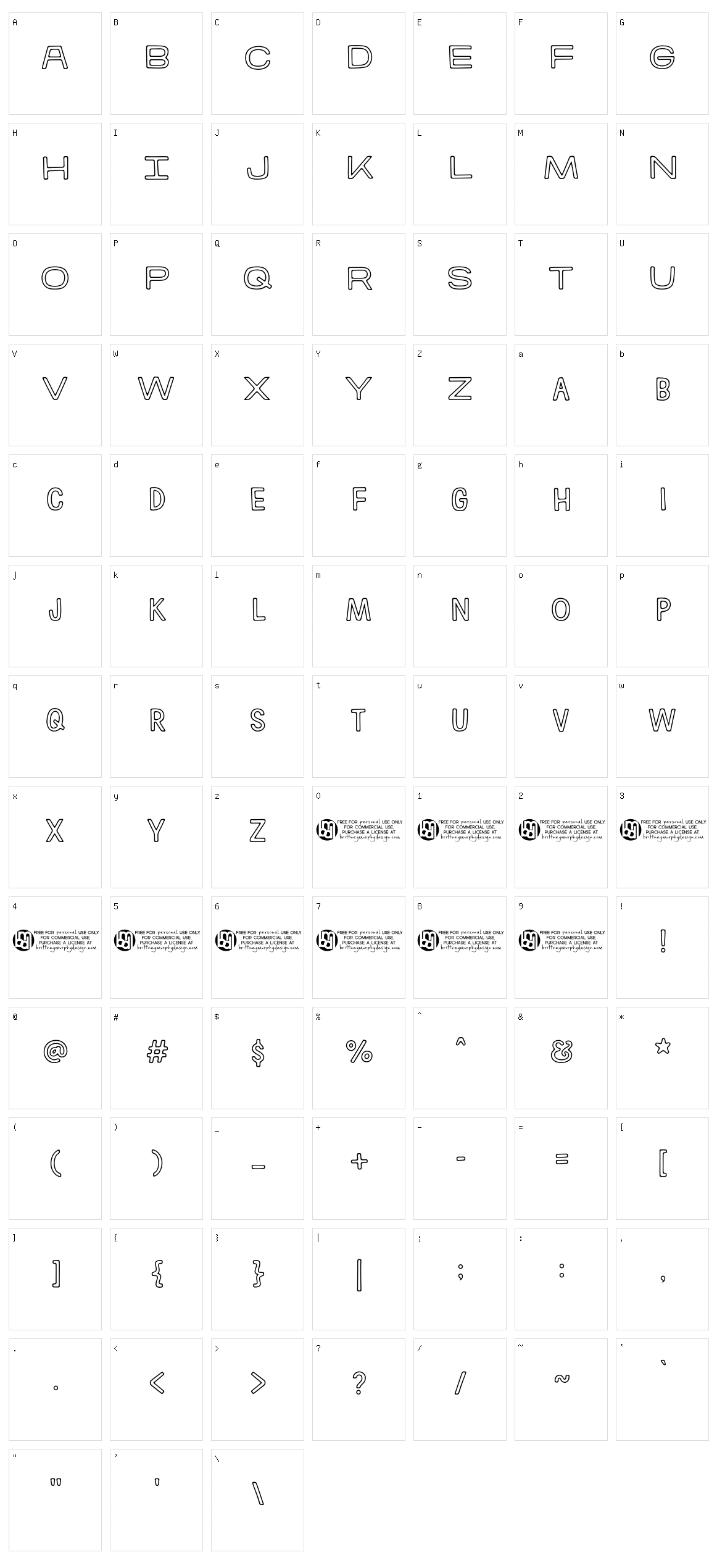 Kitestrings Character Set