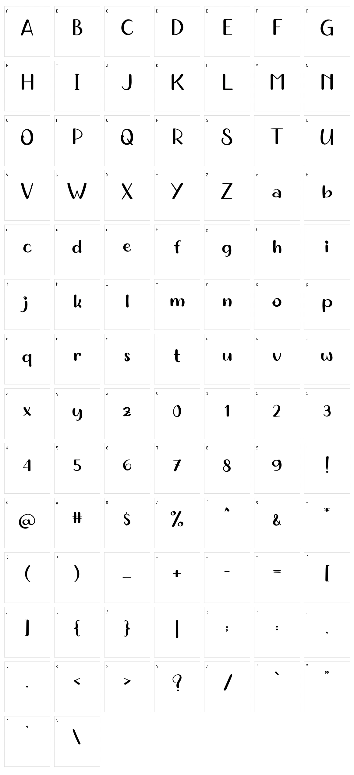 Handwritten Story Character Set