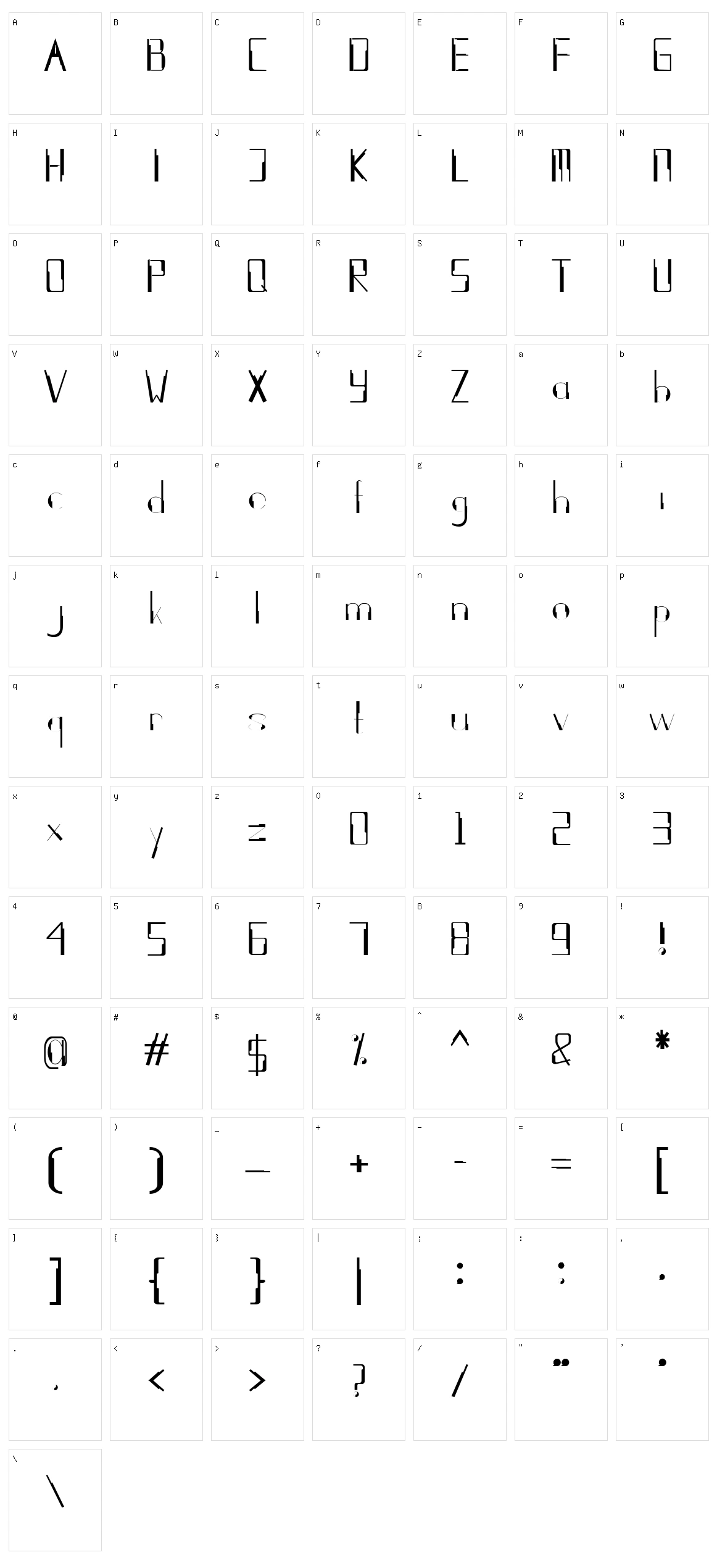Kleung Character Set
