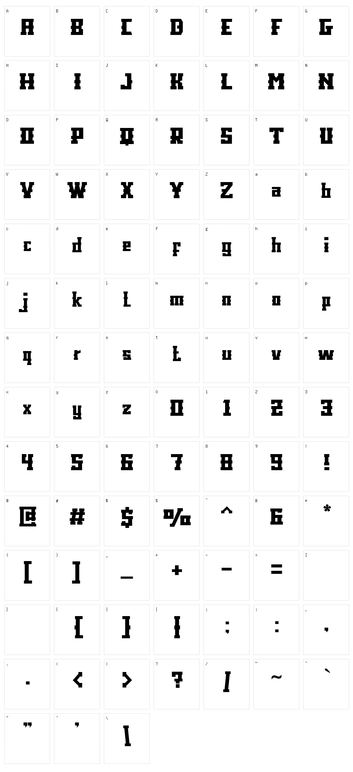 Klock Character Set