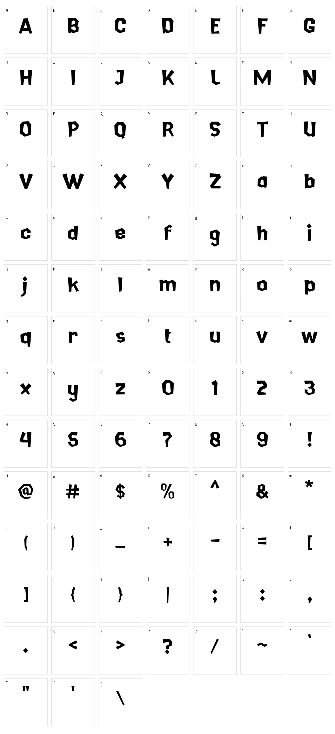 Knokreak Character Set