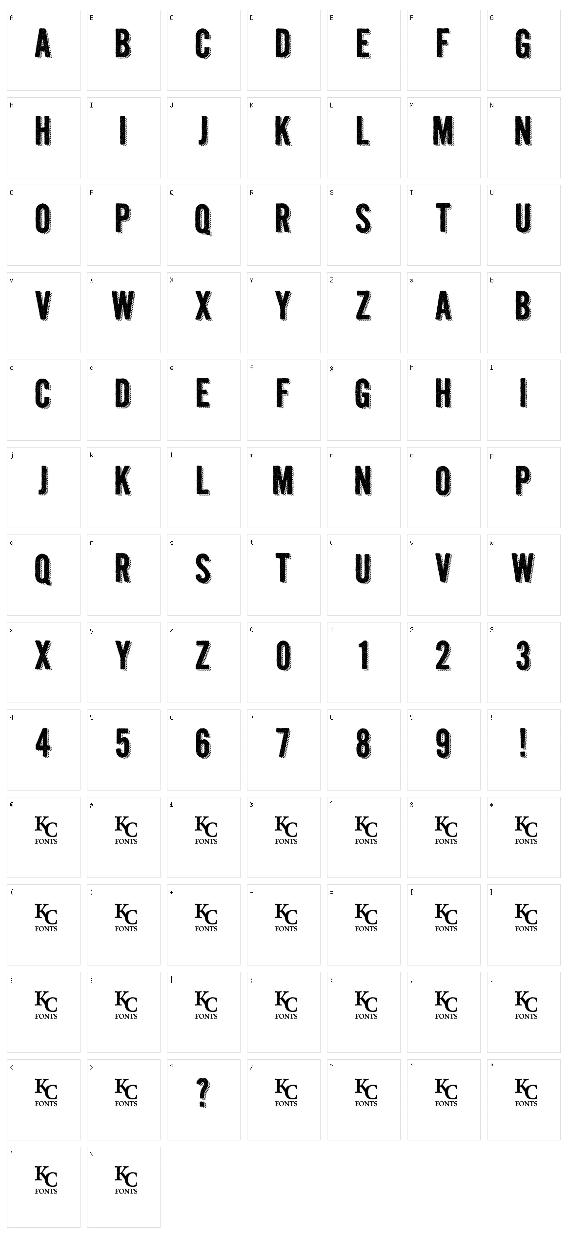 Kraft Nine Character Set