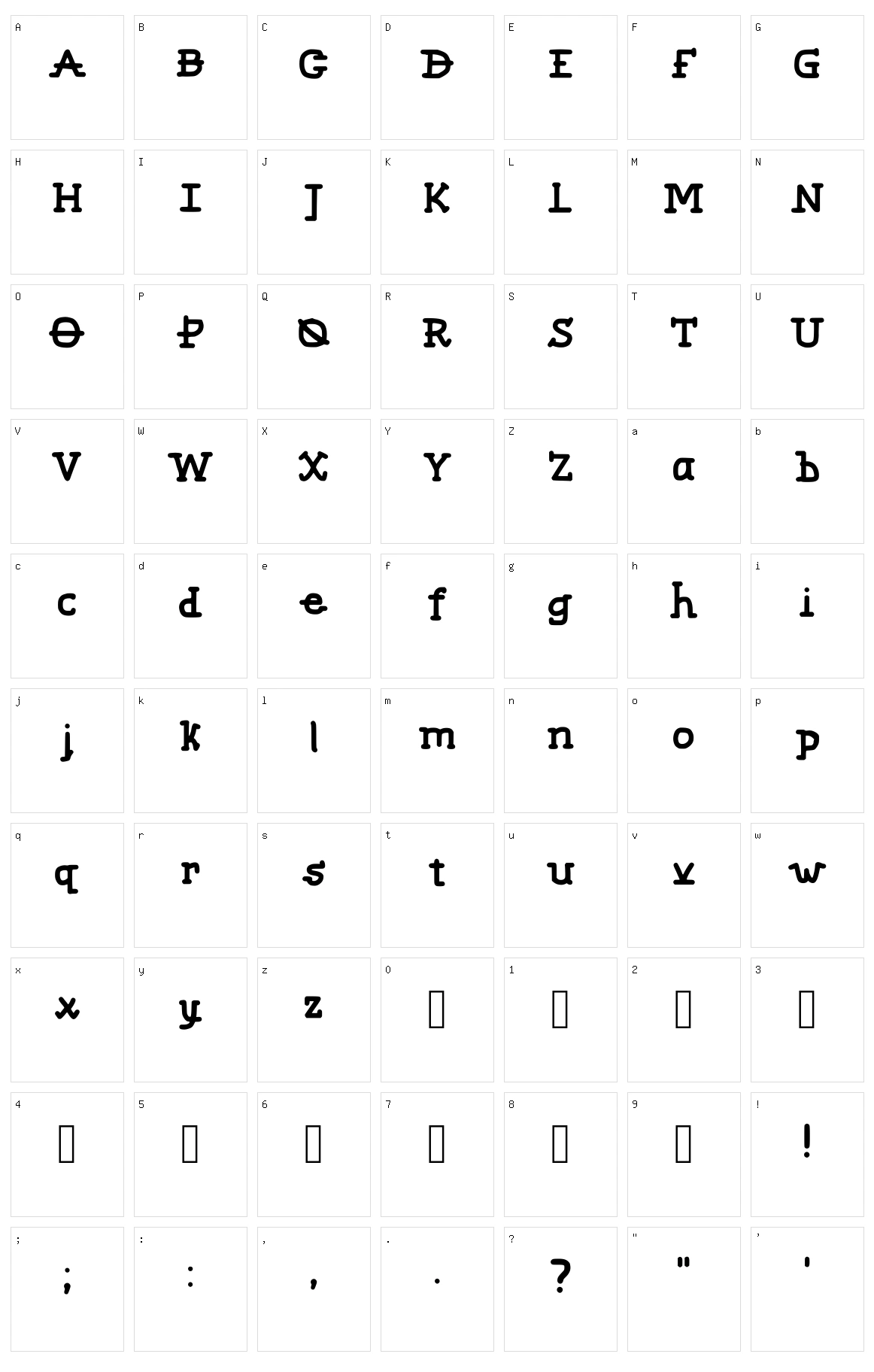 Kray Character Set