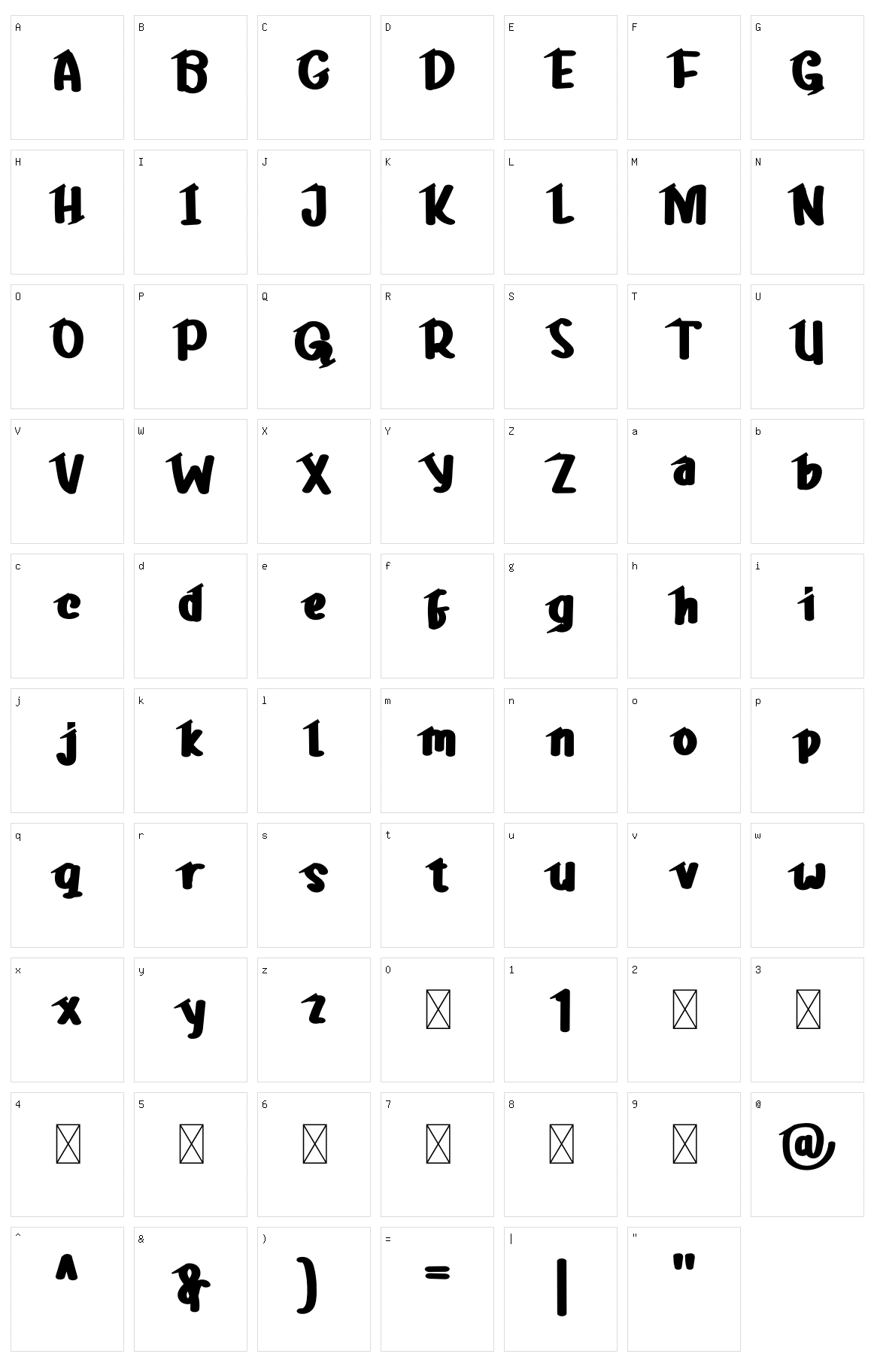 Kreteg Character Set
