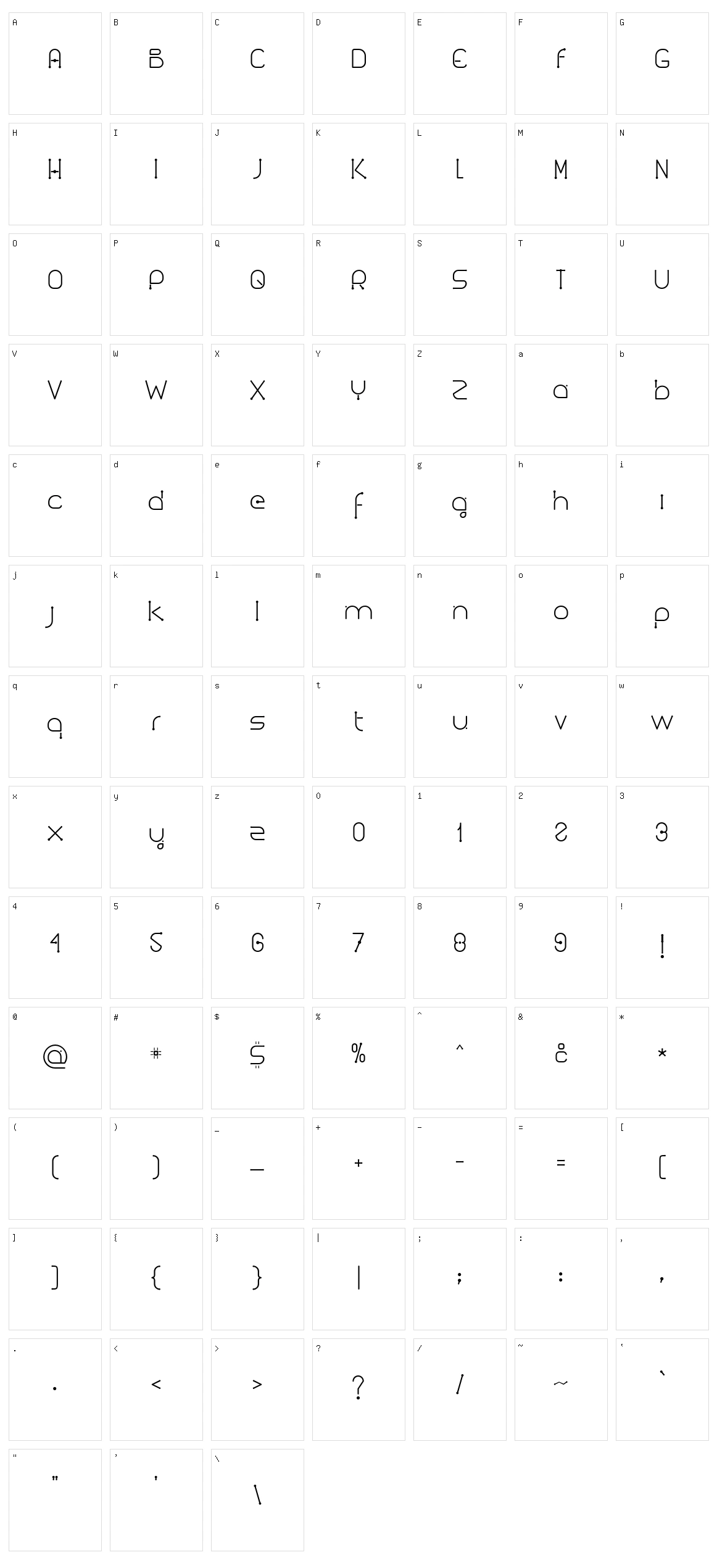 Kuasar Character Set