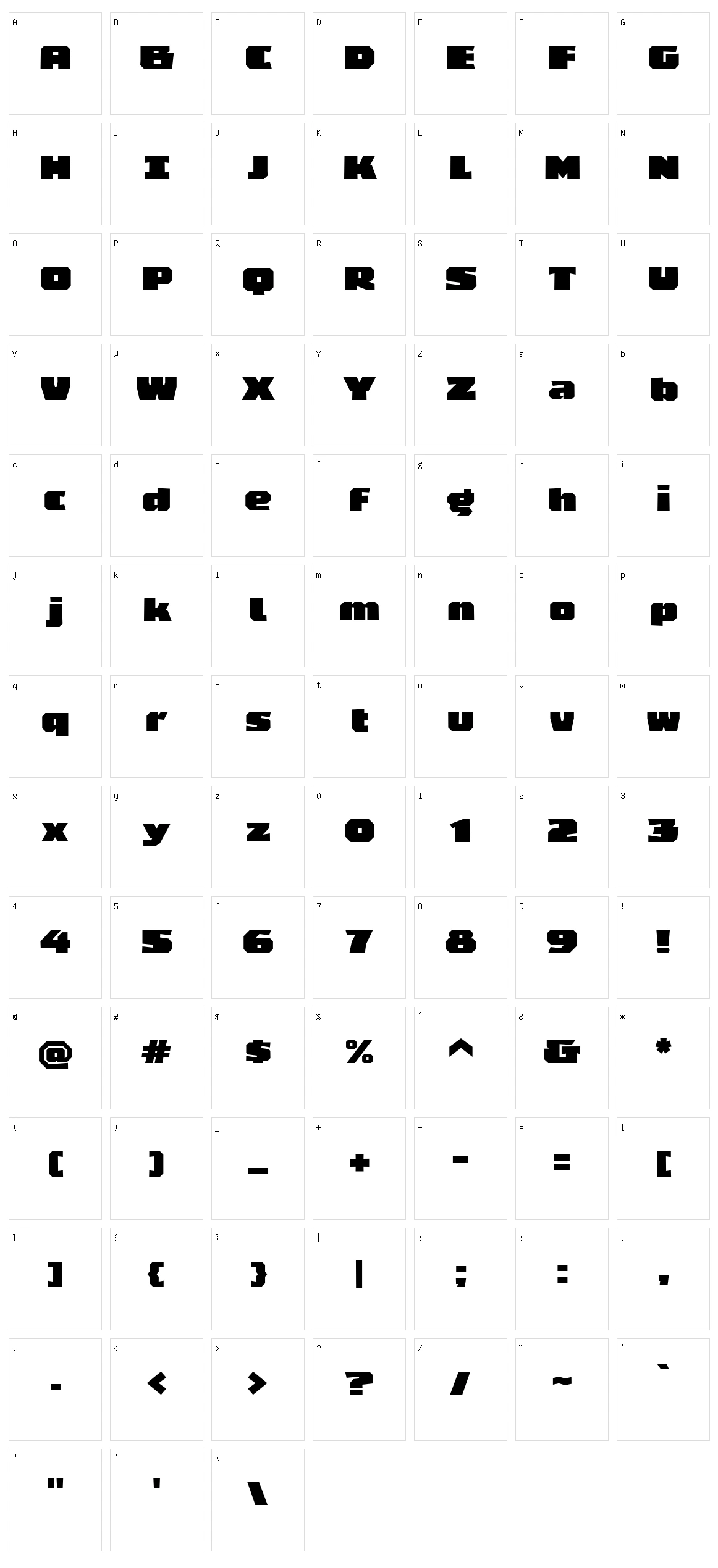 Kubots Character Set
