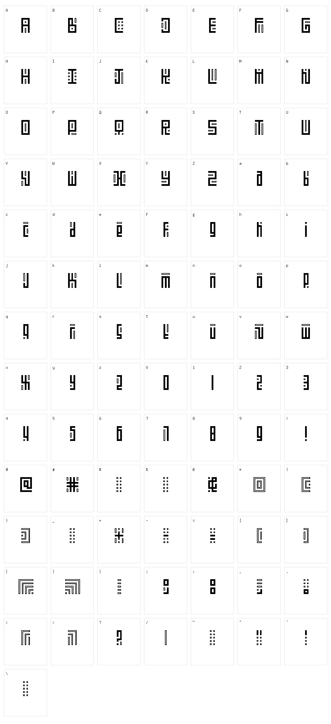 Kufication Unica Character Set