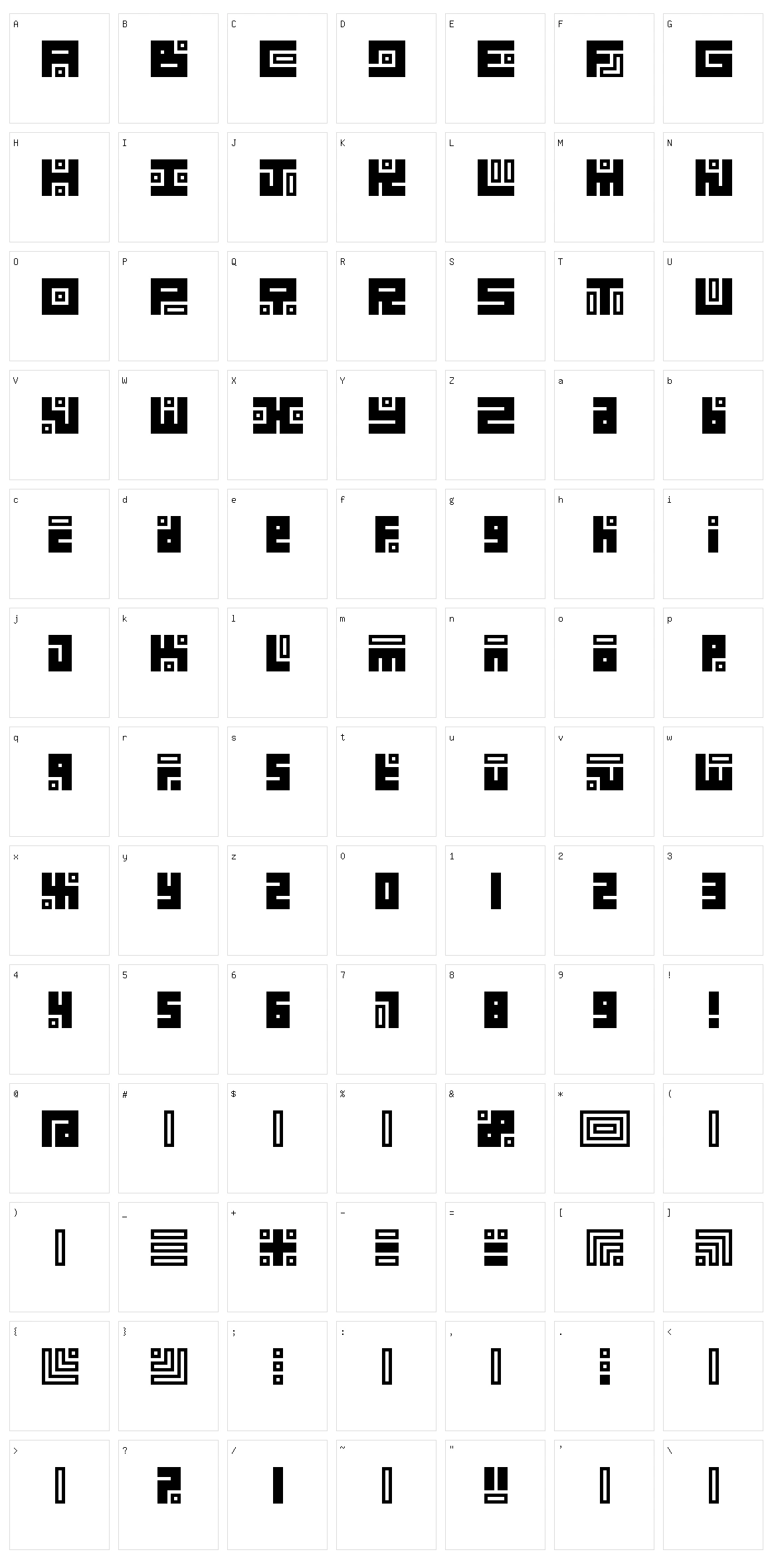 Kuficology Unica Character Set