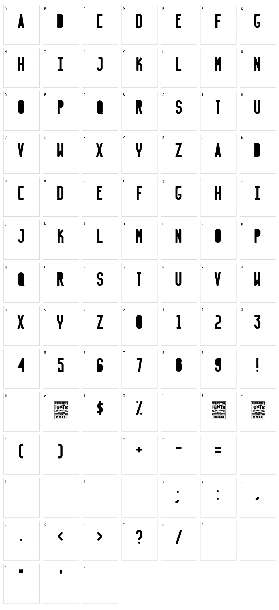 La Reformada Character Set