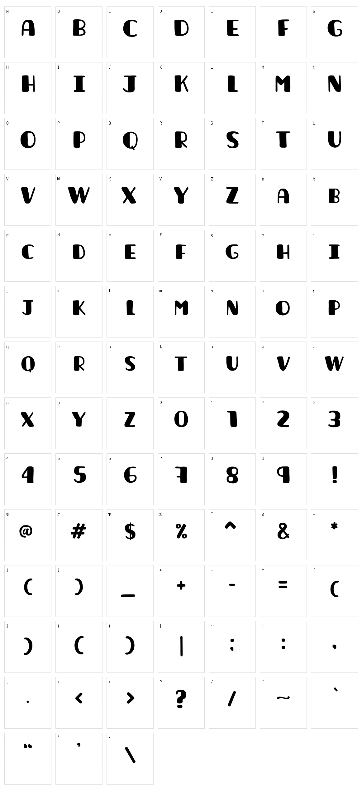 La Unica Character Set