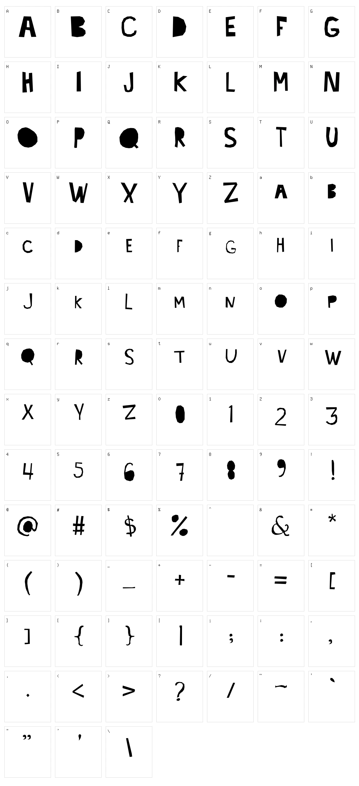 Lacabeza Character Set