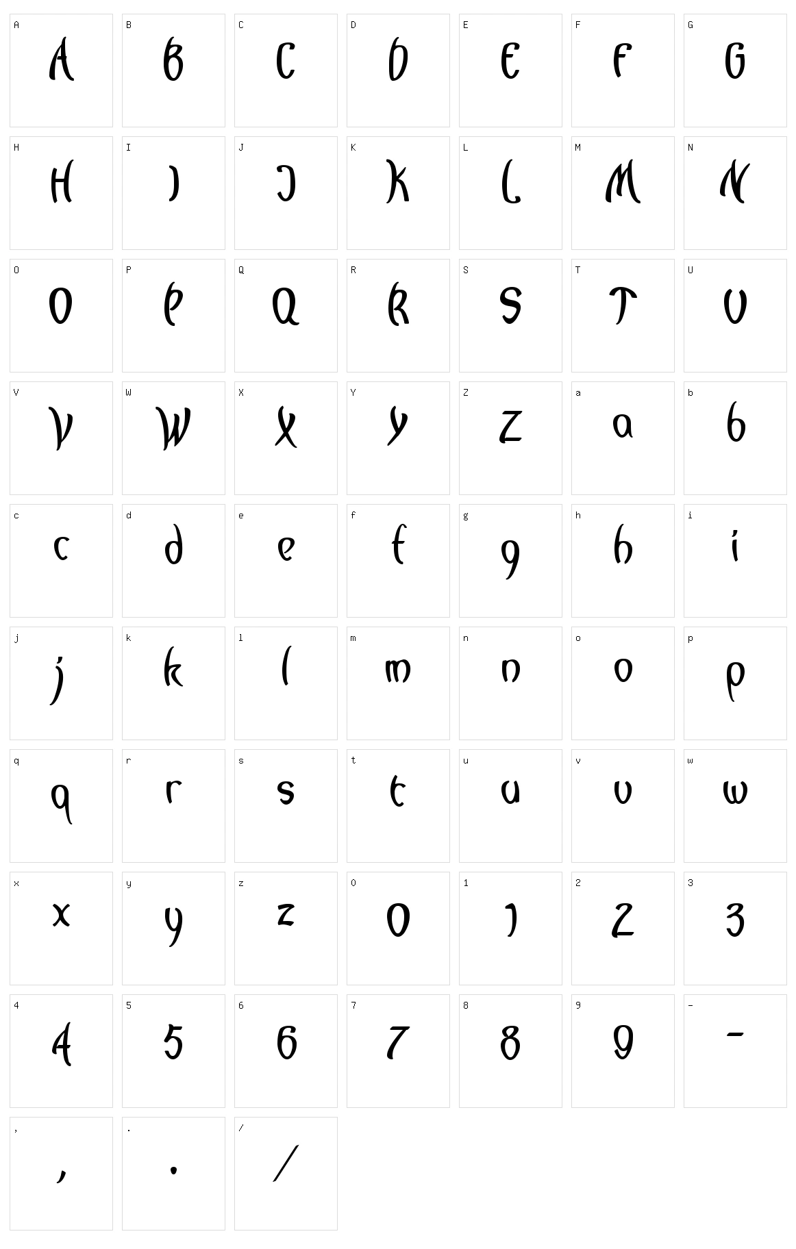 Lagegg Character Set