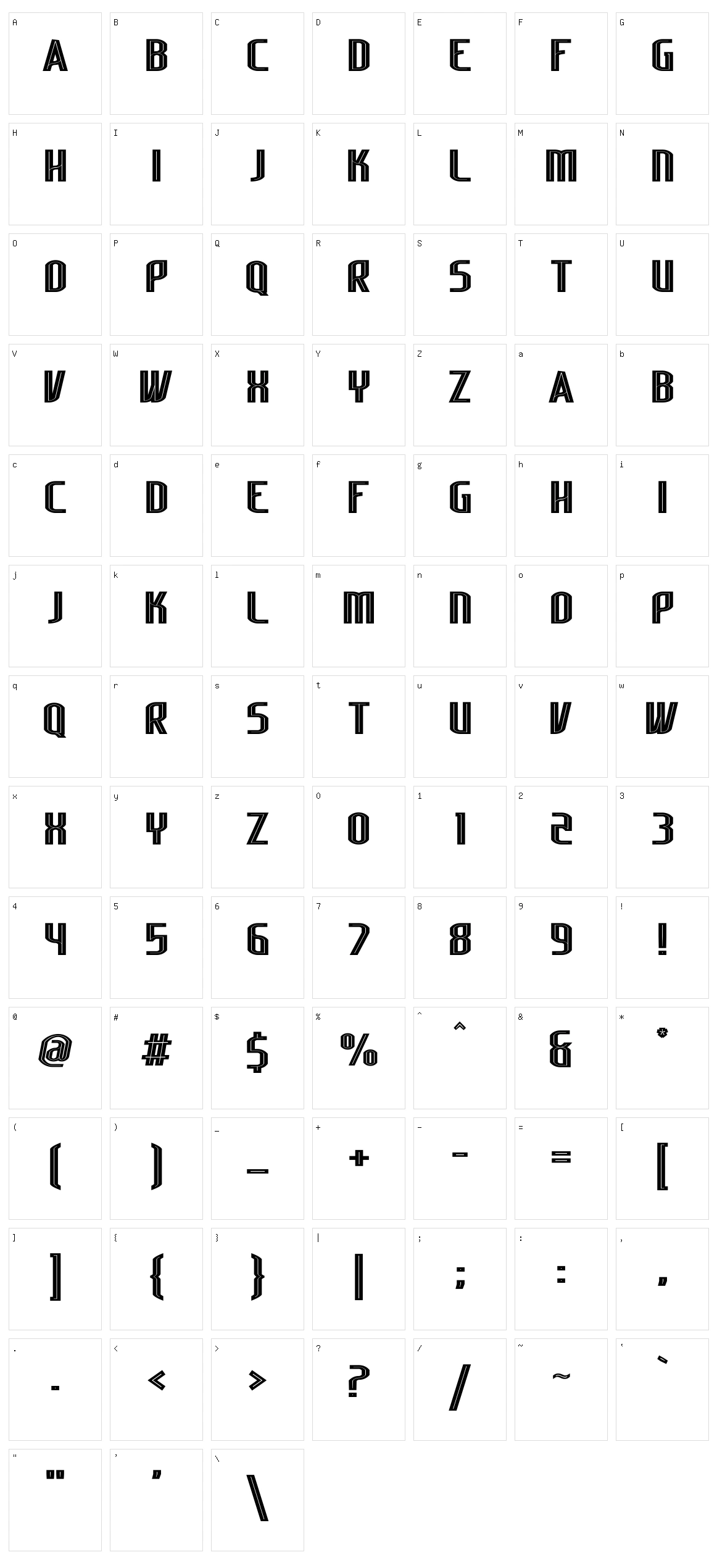 Lakisa Stencil Character Set