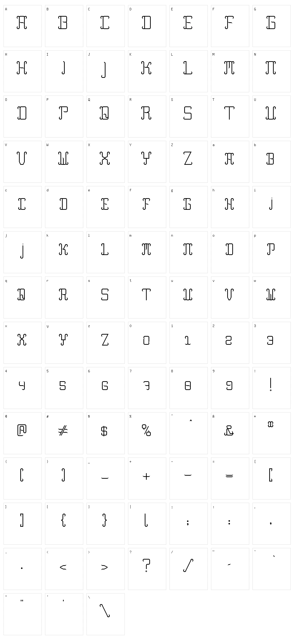 Lamicoppi Character Set