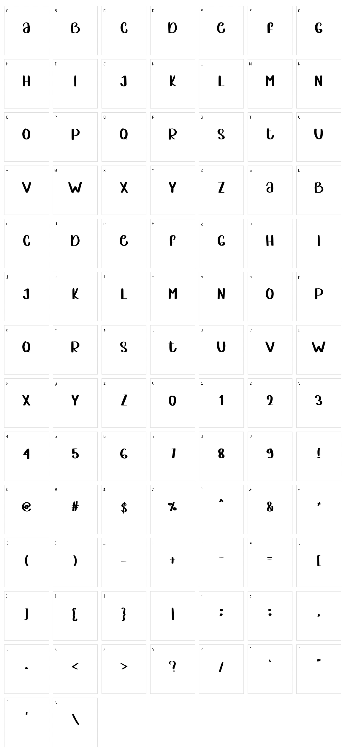 Marsmello Character Set