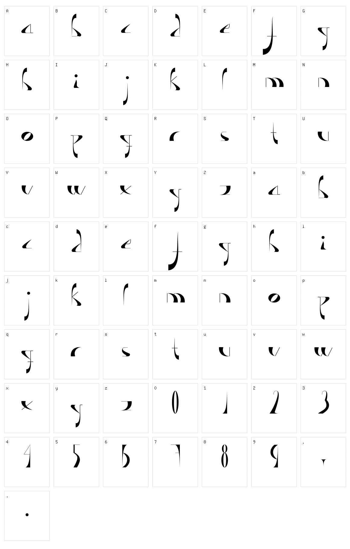 Lavande Character Set