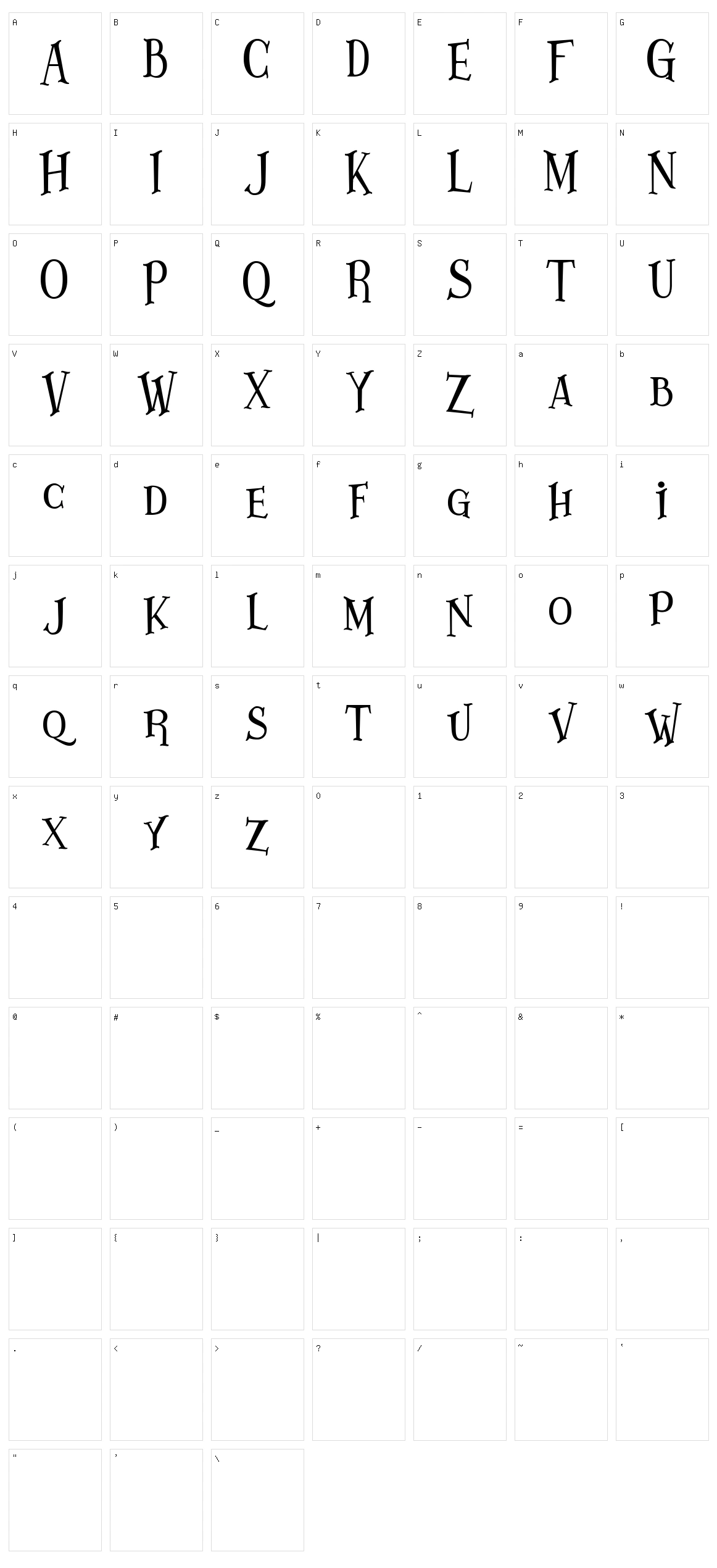 Lazarrous Character Set
