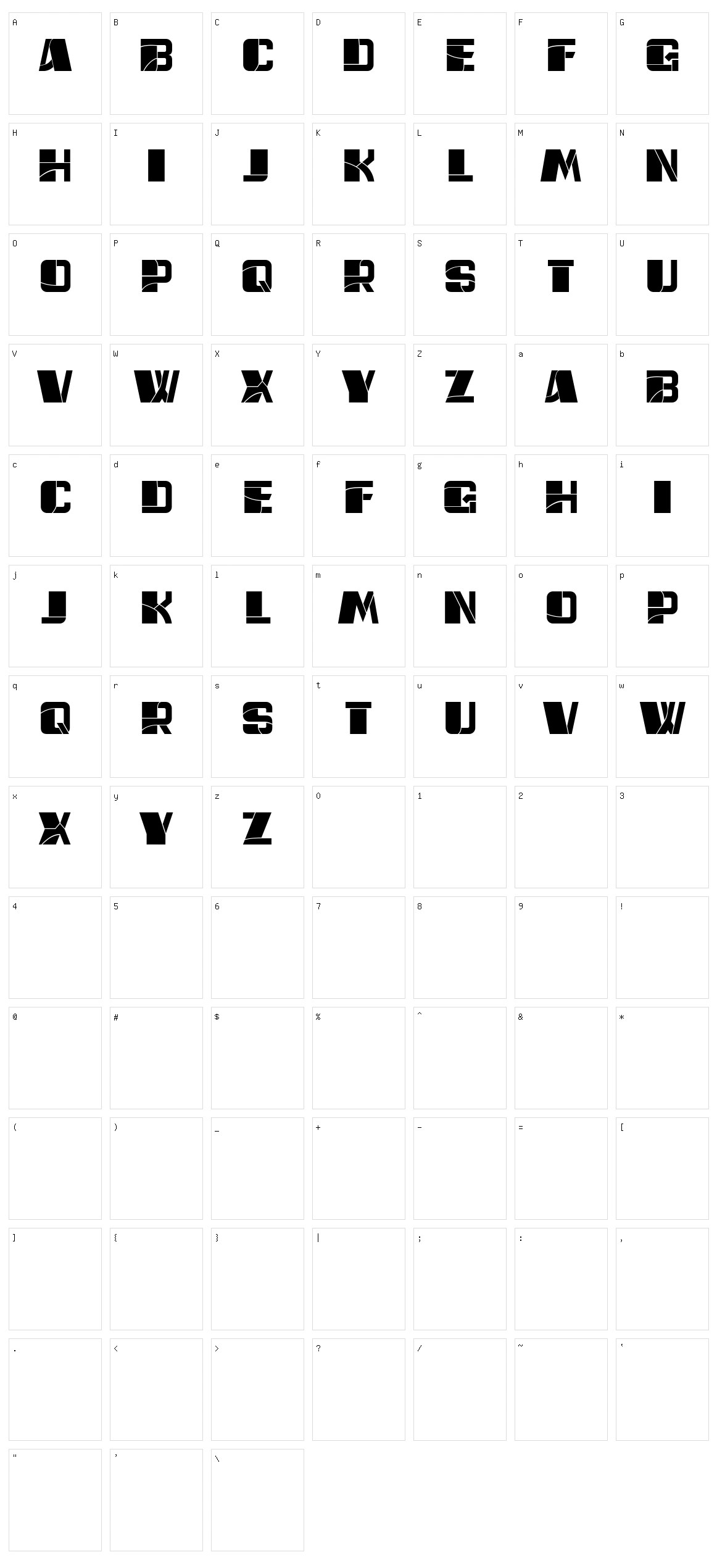 Le Toit Character Set