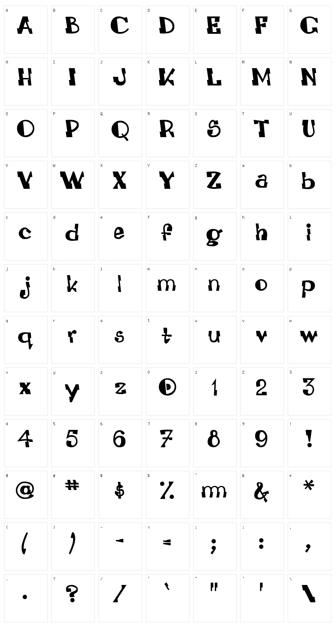 LEADville ASTROnaut System Character Set