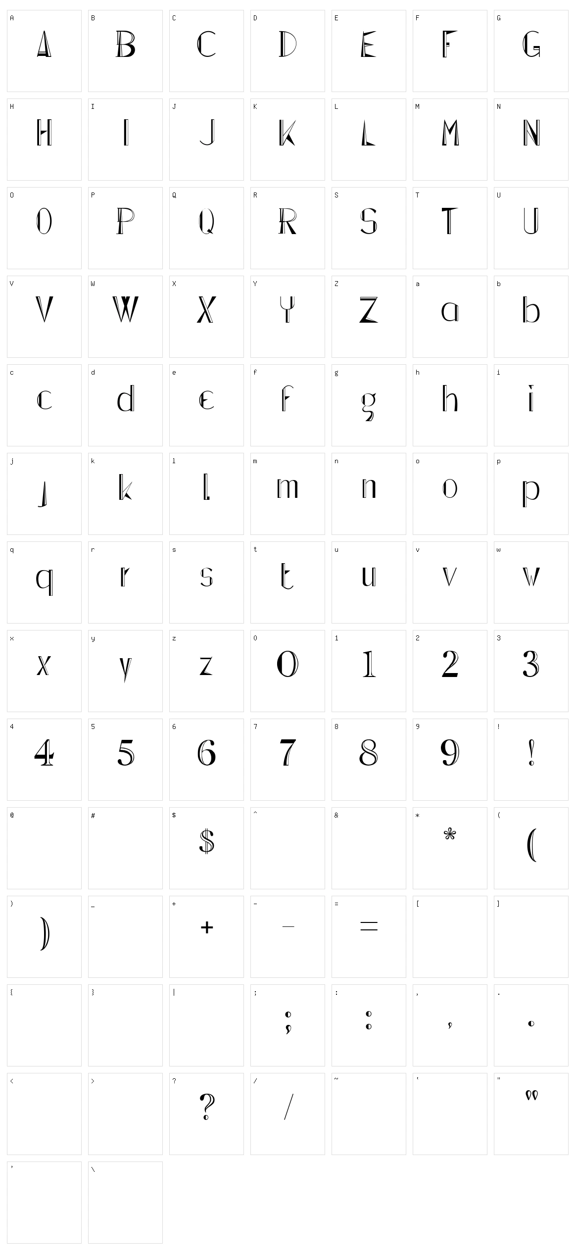 Lepinado Line Character Set