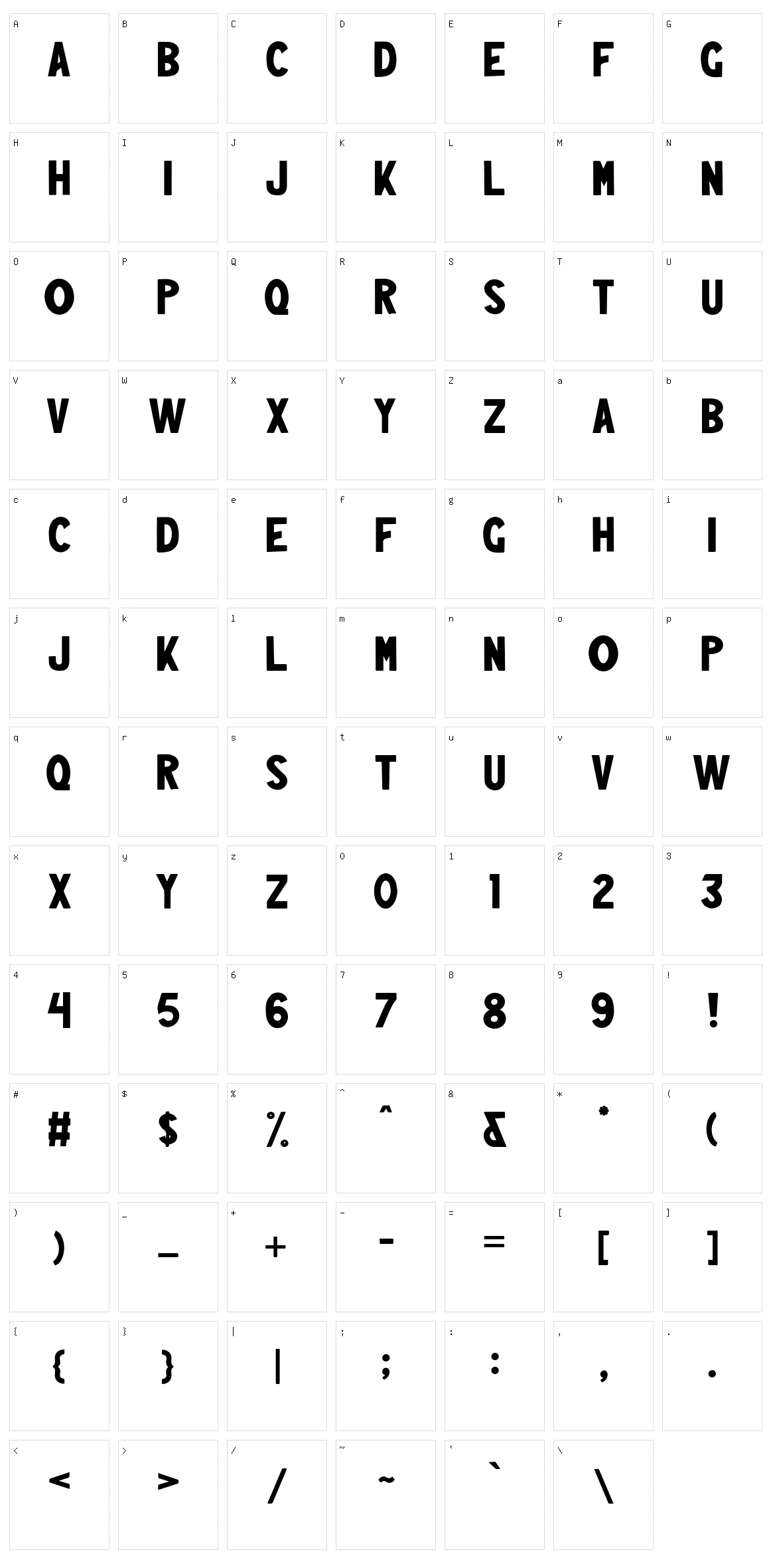 Lesjam Character Set