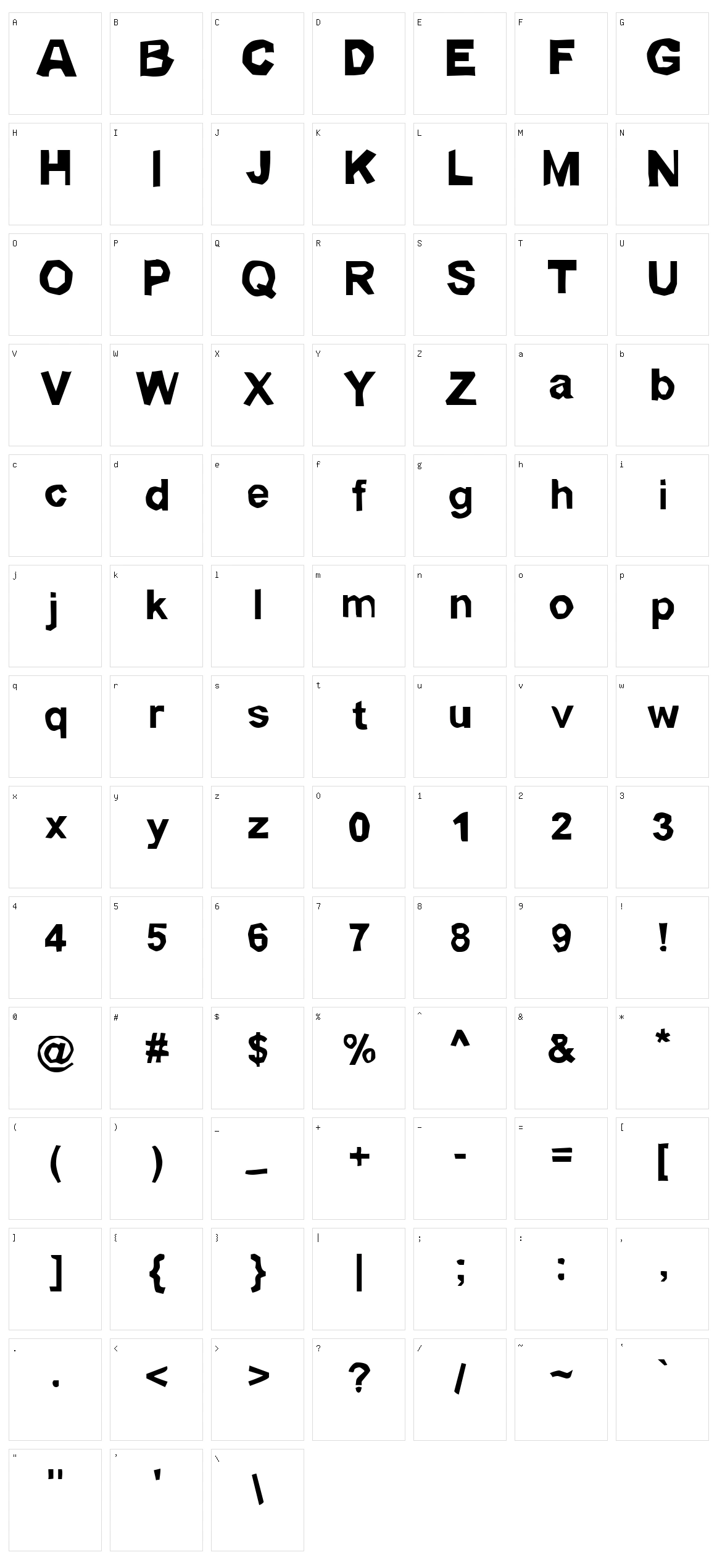 Lickspittle Character Set
