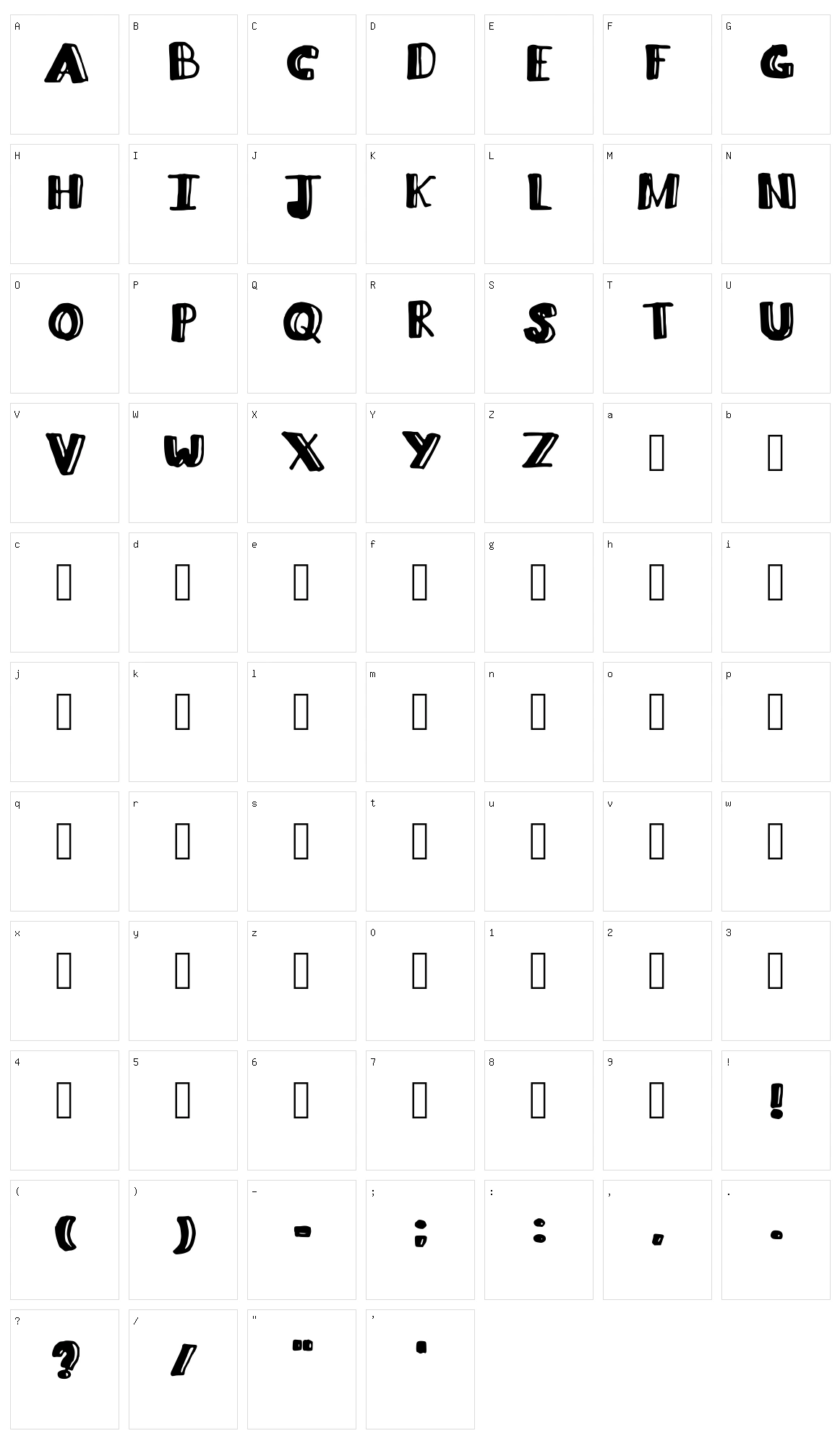Lifted Lines Character Set