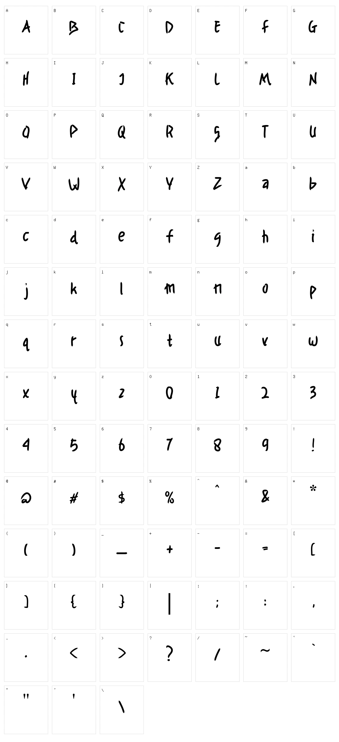 Light Contrast Character Set
