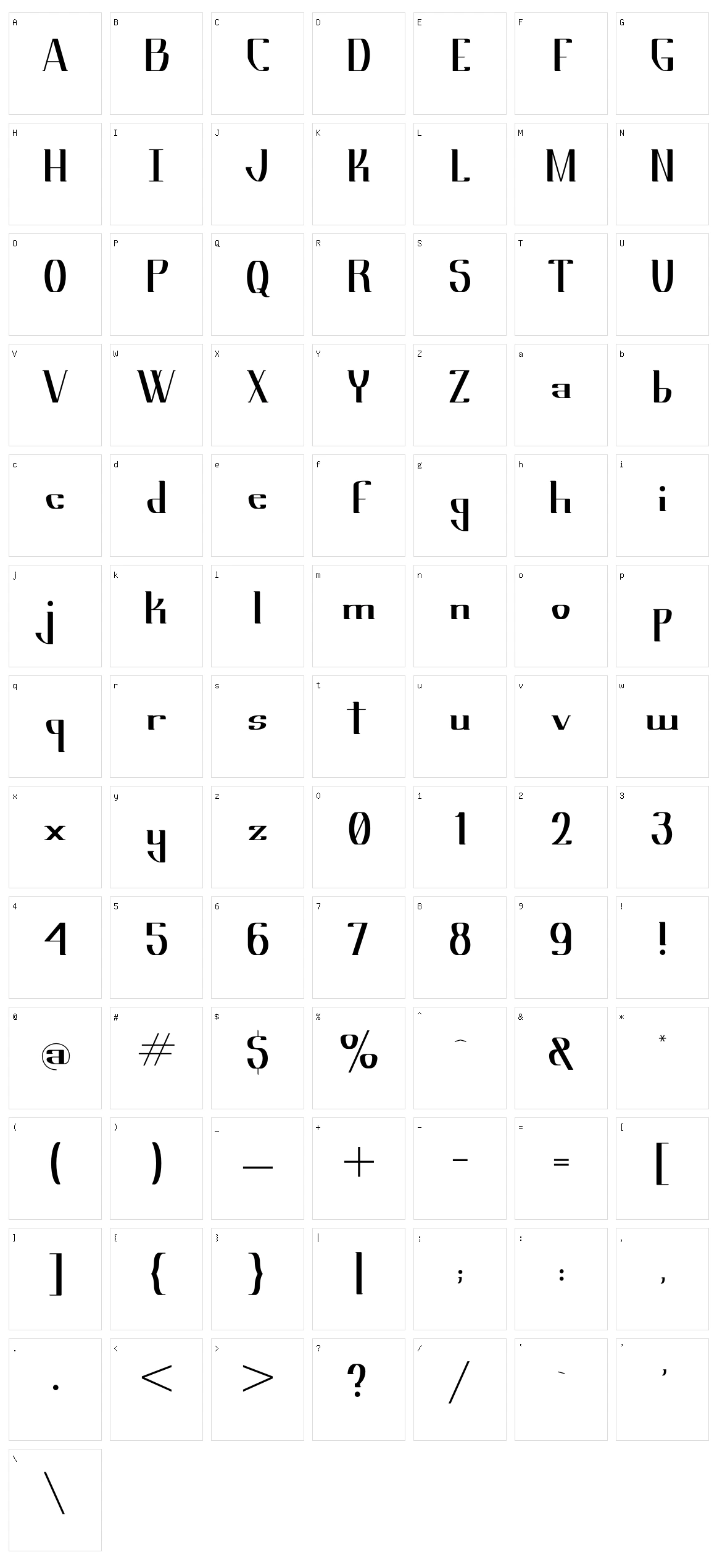 Limerick Character Set