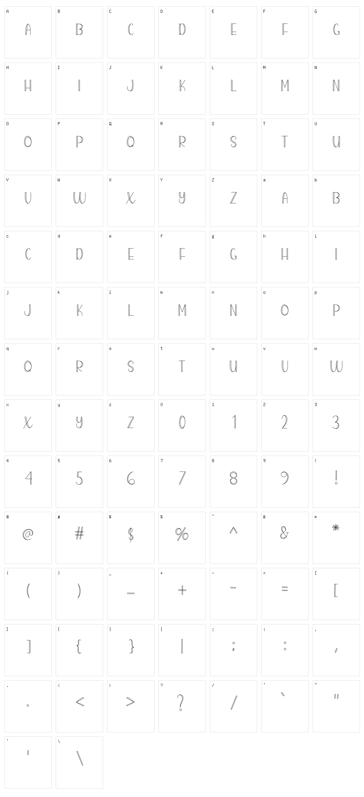 Line Character Set