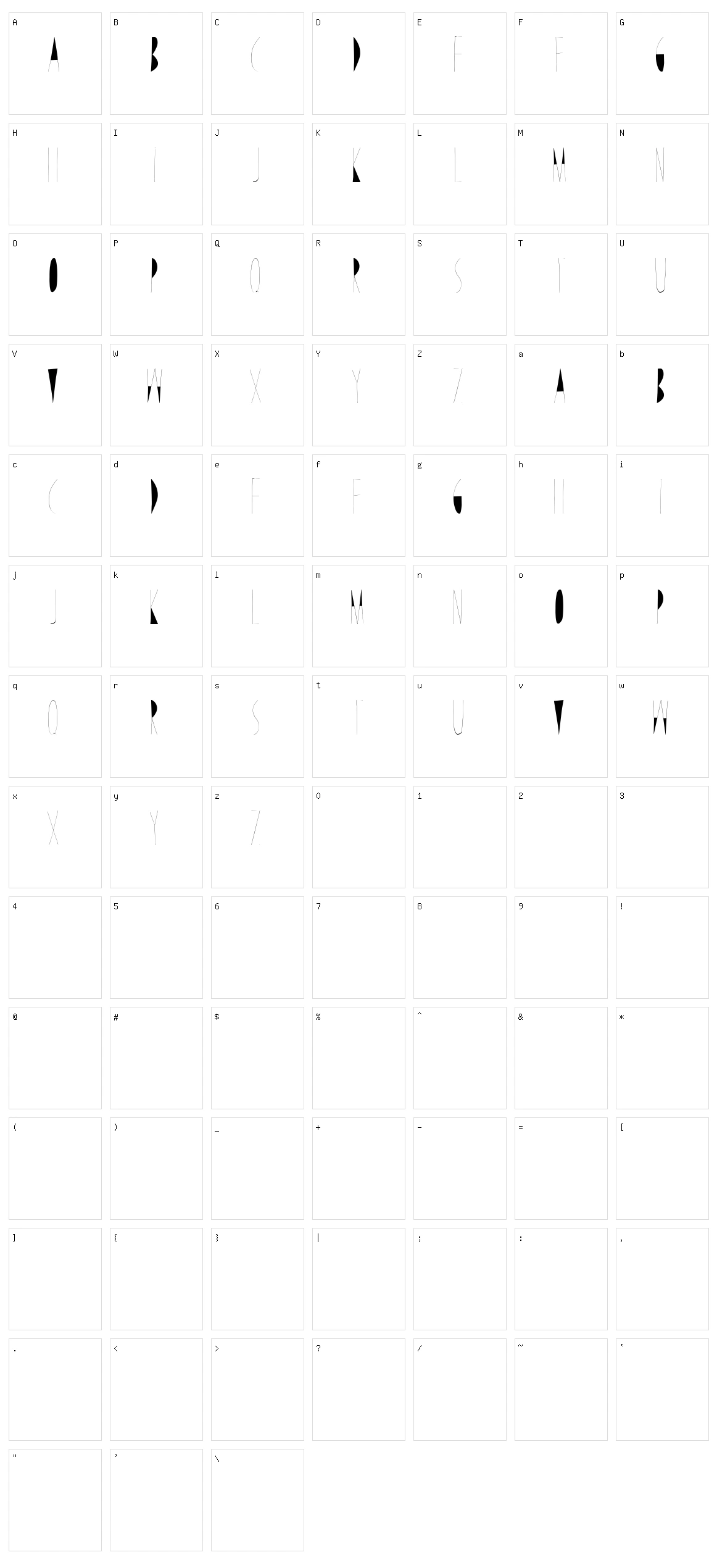 Line and Draw Character Set