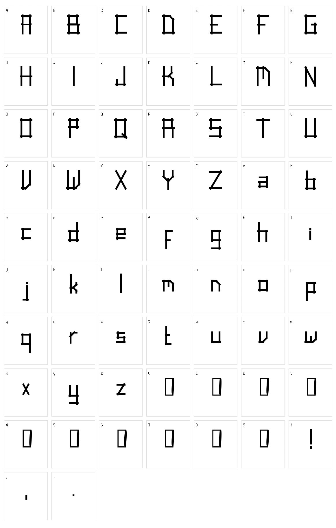 Linear Script Character Set