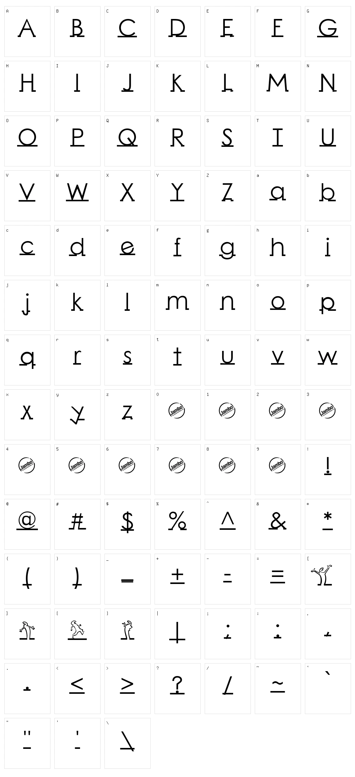 Linearmente Character Set