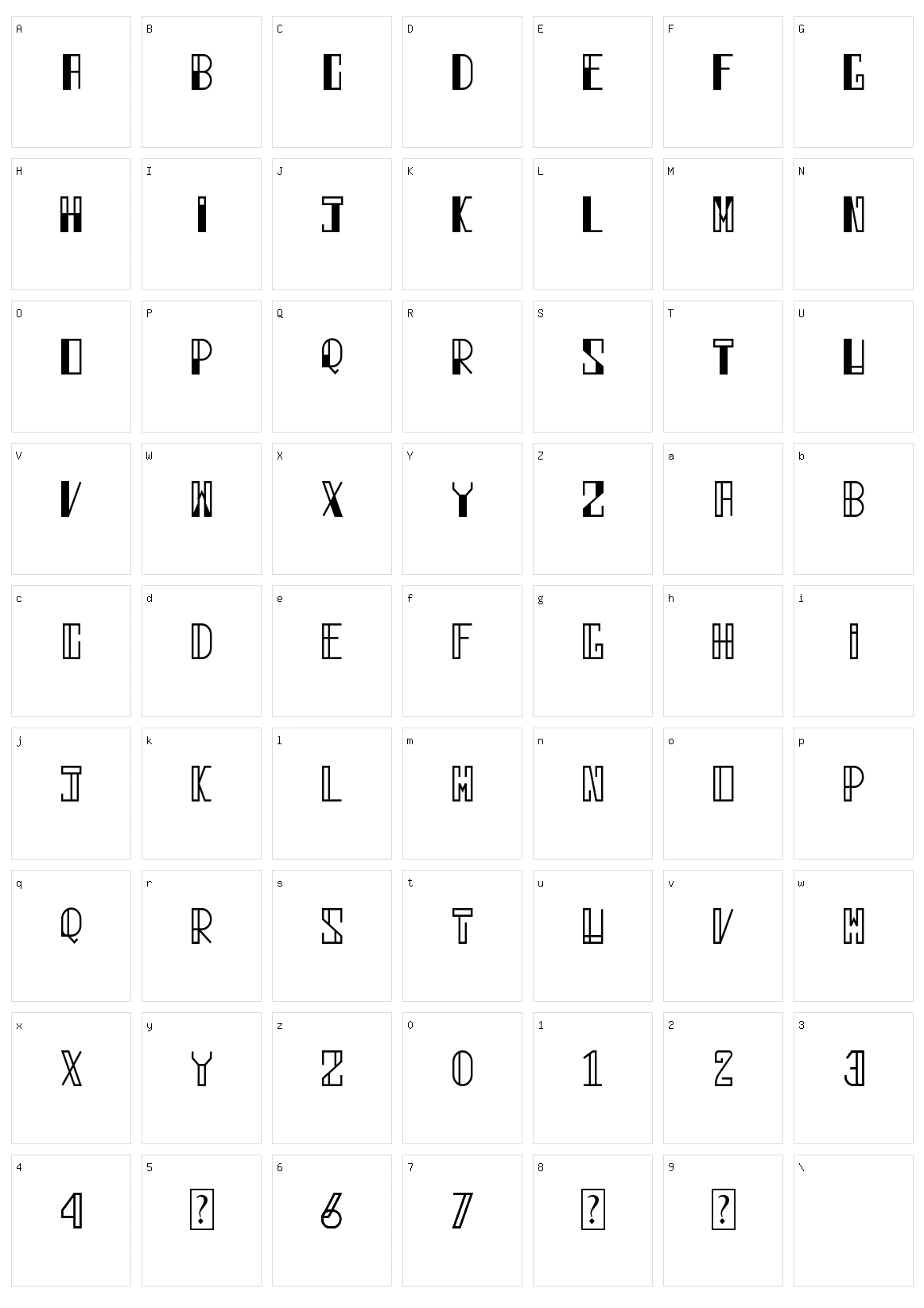 Linegers Character Set